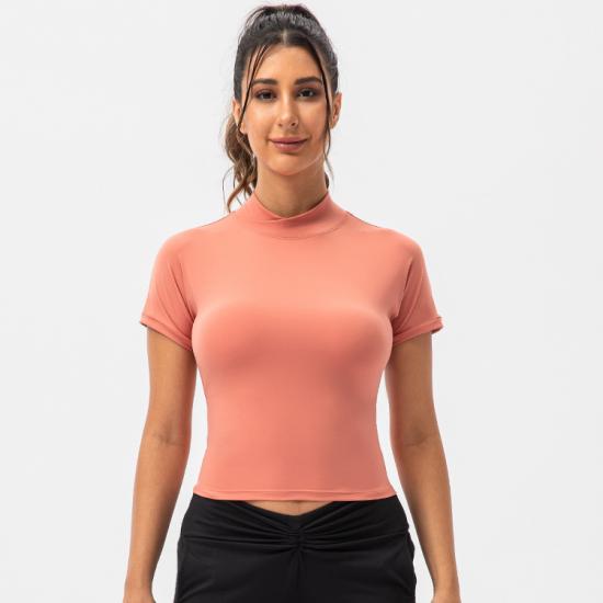 Turtle Neck Sports Crop Tops