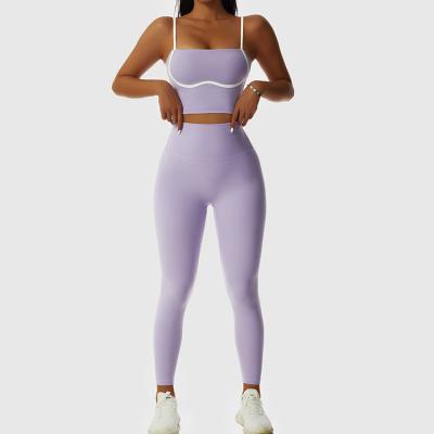 Contrast Color Yoga Gym Wear Set