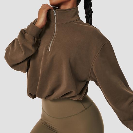 Woman Cropped Drawstring Hoodie