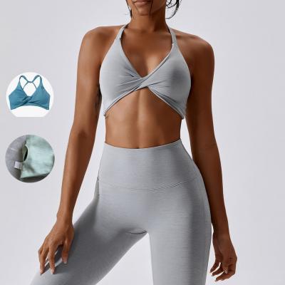 Front Twist Sports Bra Halter Top