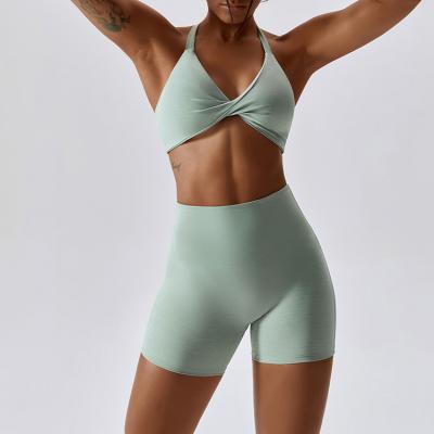 Marl Yoga Bra and Shorts Set