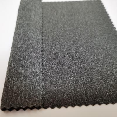 Heather Black Nylon Polyester Blend Fabric